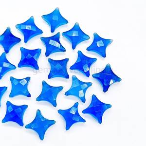 Calcedonia Azul Natural Facetada en Forma de Estrella Ninja de 10mm, Gema Tallada a Mano, Piedra Suelta para Joyería, Venta al Por Mayor - Product Image 6