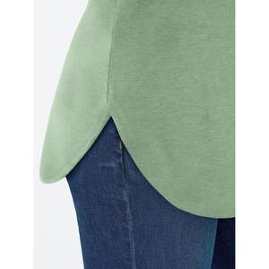 2025 2025 otoño moda mujer manga larga Casual Tops cuello redondo túnica suelta Camiseta básica blusas de entrenamiento de talla grande - Product Image 4