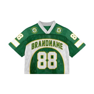 T-shirt de football pour hommes à col en V et épaules tombantes, 280 g/m², surdimensionné, imprimé numérique 3D, maillot de football en mesh pour hommes - Product Image 2