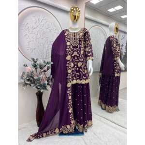 Ensemble de costume de soirée pour femmes de créateur avec broderie et paillettes Travail Tenue de soirée élégante - Product Image 1