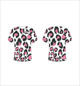 Custom Short Sleeve Sublimation T-Shirt Lightweight Athletic Apparel With Pink And White <b>Animal</b> Print Pattern Wholesale Bulk - Product Image 1