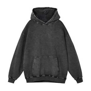 เสื้อฮู้ดดี้ทรงโอเวอร์ไซส์ผ้าเทอร์รี่ 400 กรัม แบบยูนิเซ็กซ์ พิมพ์ลาย ซิปหน้า ทรงครอป ล้างสีแบบแอซิดวอช - Product Image 1
