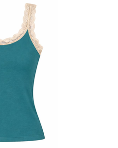 Camisola sin mangas para mujer con ribete de encaje, ajuste ceñido, mezcla de algodón, estilo casual de verano, personalizada OEM, venta al por mayor a granel - Product Image 2