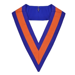 Cuello de terciopelo bordado a mano Royal Ark Mariner para oficiales, con rayas multicolor, insignia masónica para uso ceremonial. - Product Image 2