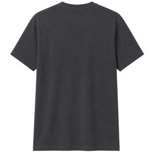 เสื้อยืดโอเวอร์ไซส์สีเทาเข้มสำหรับผู้ชาย แขนสั้น ผ้าฝ้าย คอกลม พิมพ์ลายโลโก้ที่อกเล็กน้อย สไตล์ลำลอง สตรีทแวร์ ทรงหลวม แฟชั่นทันสมัย - Product Image 2
