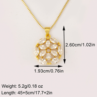 Collar con Colgante Geométrico Minimalista de Corazón/Flor, Chapado en Oro, con Cristales de Zirconia, Joyería de Moda para Mujer, Venta al Por Mayor QIKU