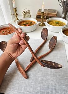 Cuillère à thé en bois faite à la main, cuillère doseuse en bois naturel pour café et sucre, finition polie - Product Image 5