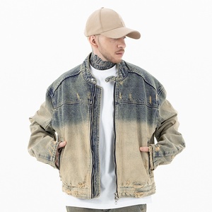 Veste en jean réversible écologique personnalisée OEM pour hommes et femmes, vente en gros |   Veste en jean vintage avec logo sur le devant, style streetwear - Product Image 1