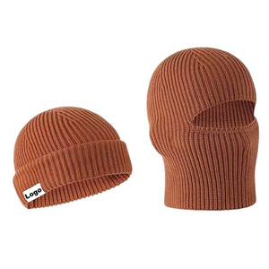 Cagoule coupe-vent 2-en-1 au design OEM, bonnet tricoté d'hiver et cagoule pour hommes et femmes - Product Image 1