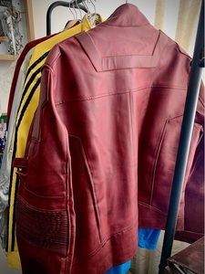 Men's Burgundy Genuine Leather Moto <b>Biker</b> <b>Jacket</b> Stand Collar Zipper Closure Windproof Autumn Winter Leather <b>Jacket</b> - Product Image 6