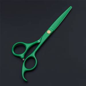 Ciseaux de coiffure professionnels Morje, manche en acier inoxydable vert, lame tranchante à 28 dents, légers, réutilisables, pour droitiers - Product Image 1