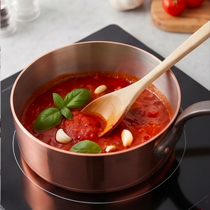 Copper Sauce <b>Pan</b> Stainless Steel Lining Zinc Alloy <b>Handle</b> Heat Resistant For Gas Use And Induction Cooker Use - Product Image 5