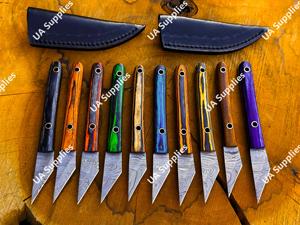 มีดคัตเตอร์อเนกประสงค์ คุณภาพพรีเมียม ใบมีดขนาดเล็ก 2 นิ้ว เหล็กดามัสกัส คุณภาพสูง คมกริบ UA - Product Image 4