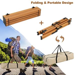 Tavolo da Campeggio Pieghevole in Alluminio con Pannello Effetto Legno per Uso Esterno e Officina - Product Image 5
