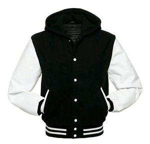 Chaqueta de invierno de lana de talla grande personalizada XL para hombre, letras de béisbol bordadas, tejido de punto, Mangas de cuero, servicio informal OEM - Product Image 5