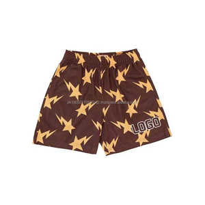 Short de basket-ball pour hommes avec logo personnalisé véritable tissu à mailles épaisses à double couche Style décontracté extensible caractéristique maille imprimée par sublimation - Product Image 4