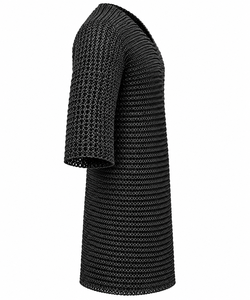 Handmade <b>Chainmail</b> <b>Shirt</b> Mild Steel Armor 09mm Flat Riveted Ring Half Sleeve Medieval Knight Reenactment Costume for Adult - Product Image 4