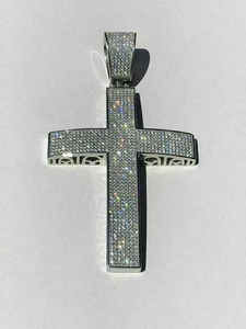 Iced Out Cross Pendant Silver Tone Classic Religious Hip Hop Jewellery for Men and Women - Product Image 4