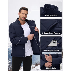 Veste d'hiver longue pour homme avec broderie personnalisée sur le devant, doublure lisse et support de production de vêtements - Product Image 3