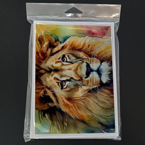 Confezione di 8 biglietti d'auguri con leoni, formato A7 (5x7), biglietti vuoti fantasiosi con buste per tappeti - Product Image 3