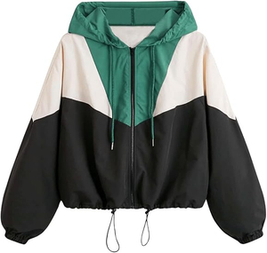 แจ็คเก็ตกันลมผู้หญิงลายพิมพ์ดีไซน์ล่าสุดสำหรับฤดูหนาว / แจ็คเก็ตกันลมผู้หญิงสีพื้นแบบซิปเต็มตัวที่สามารถปรับแต่งได้ - Product Image 1