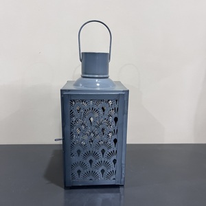 Decorative Iron Artisan Design Candle Lantern Vintage Hollow Pattern Tabletop Home Decor - Product Image 3
