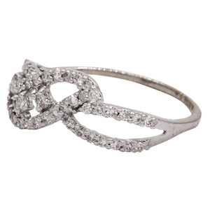 แหวนครบรอบสำหรับผู้หญิง ดีไซน์คลาสสิก ประดับเพชรจาก Djewels Lab Grown Diamond ทองคำขาว 14K ปรับขนาดได้ ทรงบริลเลียนท์ รับรองโดย IGI INGEMCO - Product Image 2