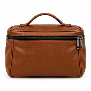 Bolsa de Aseo de Cuero Personalizada, Bolsa de Cosméticos de Viaje, Neceser, Organizador, Bolsa con Cierre, Unisex - Product Image 1