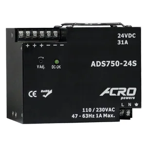 Мощный источник Питания SMPS 24v 31a Din-рейка PSU, Заводская Автоматизация управления PLC, оборудование, мощность