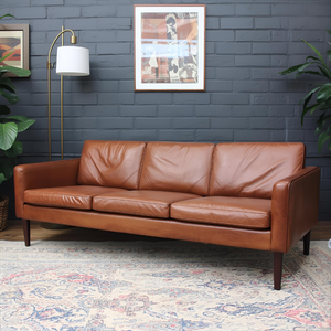 Traditional Dark Brown Leather Couch 3 Seater Classic Track Arm Sofa for Living Room Office Hotel Furniture - Product Image 4