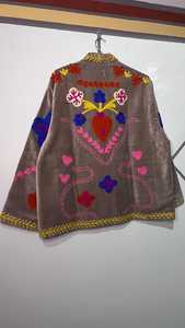 Handmade Floral Embroidered Velvet Jacket Boho Suzani Coat Floral Suzani Jacket <b>Unique</b> <b>Gift</b> <b>For</b> <b>Her</b> - Product Image 2