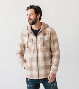 <b>Women</b> Button Up Checked <b>Jacket</b> Loose Fit 100% Cotton Long Sleeve Zipper <b>Flannel</b> <b>Jacket</b> Unisex Chest Pocket Hooded Plaied <b>Jacket</b> - Product Image 6