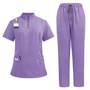 High Quality <b>Doctor</b> Satin Nursing Scrubs Uniforms Stylish <b>Sets</b> Unisex Fashionable Medical Scrub <b>Sets</b> - Product Image 3