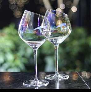 Verres à vin rouge à pied de luxe vintage, motif feux d'artifice en relief, coupe diamant, écologiques, pour flûtes - Product Image 2