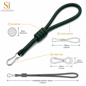 High Quality Polyester Nylon Lanyard Whistle Cord Customized Color Metal Hook Ring for Personal Defense Uniform <b>Accessories</b> - Product Image 3