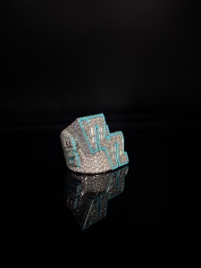 Bague Montre en Argent 925 Moissanite Effet Givré, Coupe Baguette Géométrique, Sertie à Griffes, Plaqué Argent, Luxe Unisexe, pour Mariage et Anniversaire - Product Image 4