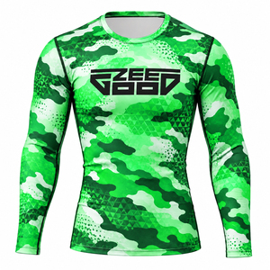 เสื้อแรชการ์ดแขนยาวพิมพ์ลายพรางแบบ OEM สำหรับผู้ชาย ป้องกันแสงแดด UPF50+ เหมาะสำหรับเล่นเซิร์ฟ ตกปลา และกิจกรรมกลางแจ้ง - Product Image 2