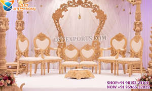 Conjunto de Muebles para Ceremonia Phera de Boda Hindú, Acabado Real, Conjunto de Sillas de Boda, Sillón de Boda Maharaja Premium, EE. UU. - Product Image 4