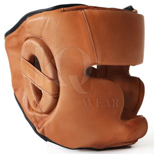 High Quality Leather Martial Arts <b>Head</b> Guard with Comfortable Inner Padding for Safe <b>Training</b> and Gym Sessions - Product Image 3