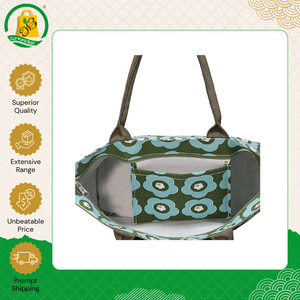 Hot Sale Eco-Friendly Biodegradable Cotton Shopping Fancy <b>Handbag</b> with Zipper Closure Casual Shoulder Carry Bag at Low Price - Product Image 5