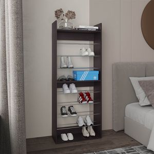 Zapatero Ronald de 10 niveles con diseño vertical delgado, independiente, negro, para almacenamiento de calzado - Product Image 1