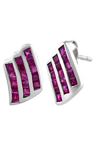 Pendiente de Rubí en Plata de Ley 92.5 KLST-30436 - Product Image 2