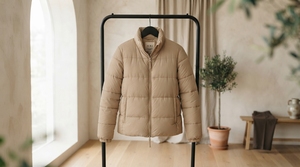 Veste matelassée beige pour homme, manteau d'hiver chaud et léger, col montant, veste décontractée pour l'extérieur, vente en gros ONE APEX - Product Image 6