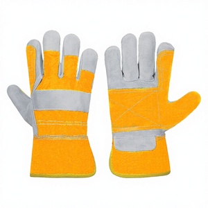 Gants de sécurité en cuir jaune, longueur poignet, thermiques, non doublés, pour usage extérieur en hiver, cyclisme, sport, voyage - Product Image 1