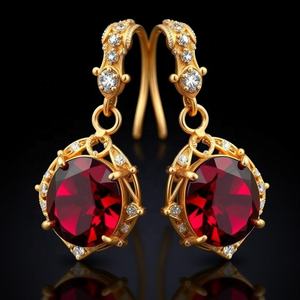 Nueva llegada 925 pendientes colgantes étnicos de plata esterlina para mujer granate natural joyería fina - Product Image 3