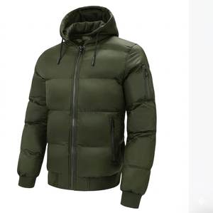 Hot Sale Latest New Hooded Plain Dyed <b>Waterproof</b> Puffer <b>Jackets</b> Casual Street Wear Clothing Fashion Apparel Quilted <b>Padded</b> Puffy - Product Image 1