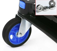 Chariot utilitaire pliable à double couche avec roue pour le stockage d'entrepôt de bureau Marchandises mobiles PortableMultifunctional Push Cart