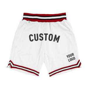 Shorts de basket-ball pour hommes 100% polyester, décontractés, rétro, en mesh, séchage rapide, 6 pouces, personnalisés par sublimation et broderie - Product Image 3