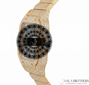 Montre pour homme Vala Brothers en or jaune avec diamants de laboratoire, boîtier carré 39 mm, mouvement à quartz analogique à chiffres romains, bracelet déployant - Product Image 4