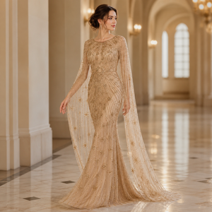 Robe de bal sirène à sequins de haute qualité, dos nu, col halter, tenue de soirée formelle, fabricant professionnel, tenues de fête, robes pour femmes - Product Image 3